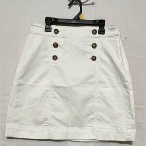 St. John's Bay White Buttoned Mini Skirt